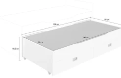 PAIDI Kinderbett »Ausziehbett« Unterschiebebett mit 2 Schubladen, 90 x 190 cm