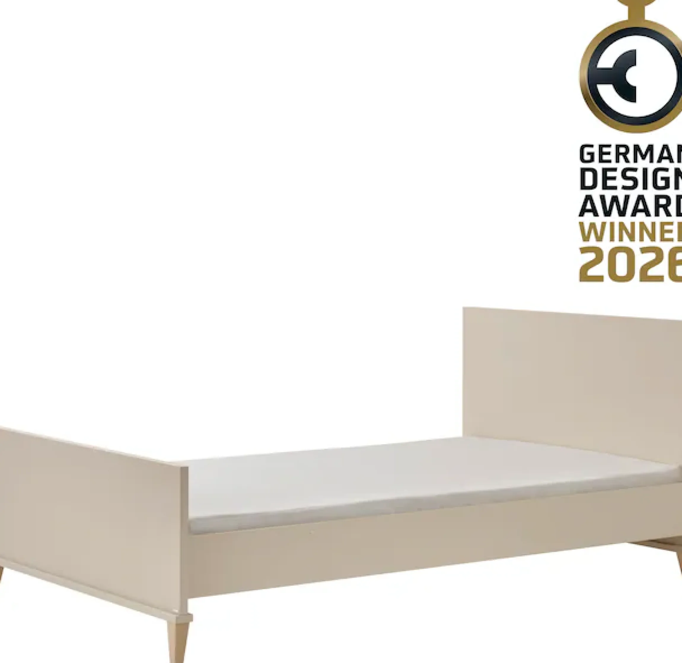PAIDI Kinderbett »JONTE 120x200cm, Jugendbett in Beige« B/H/T ca. 209/96/126cm, Cashmere-Beige,zeitloses & langlebiges Einzelbett, Massivholz-Füße