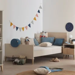 PAIDI Kinderbett »JONTE 120x200cm, Jugendbett in Beige« B/H/T ca. 209/96/126cm, Cashmere-Beige,zeitloses & langlebiges Einzelbett, Massivholz-Füße