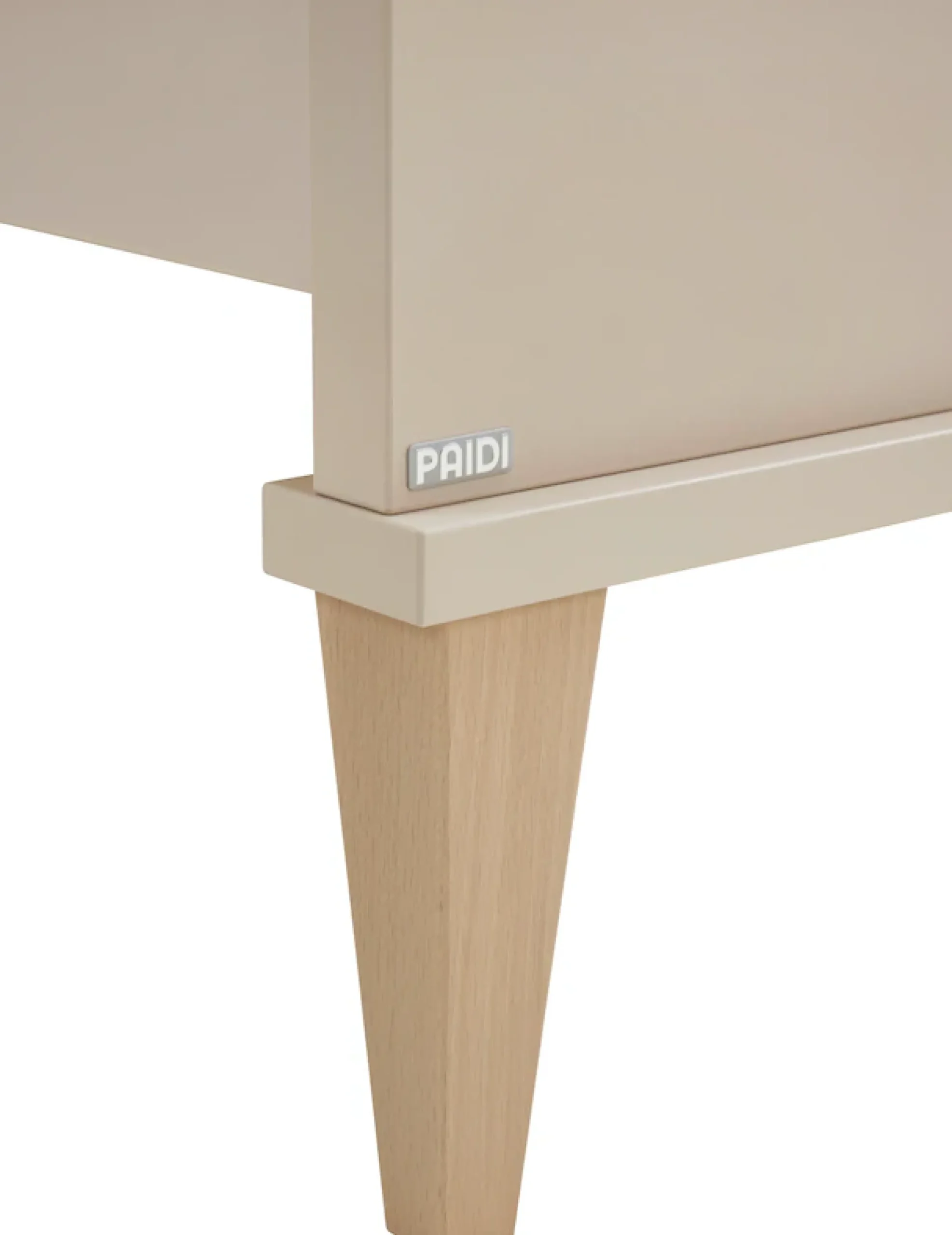 PAIDI Kinderbett »JONTE 120x200cm, Jugendbett in Beige« B/H/T ca. 209/96/126cm, Cashmere-Beige,zeitloses & langlebiges Einzelbett, Massivholz-Füße