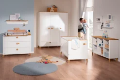 PAIDI Kinderregal »LOTTE & FYNN Steiff by PAIDI, 6 offene Fächer« Weiß mit Eiche Massivholz, Sideboard 142 cm Breite, langlebiges Regal