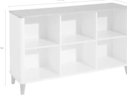 PAIDI Kinderregal »LOTTE & FYNN Steiff by PAIDI, 6 offene Fächer« Weiß mit Eiche Massivholz, Sideboard 142 cm Breite, langlebiges Regal