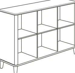 PAIDI Kinderregal »LOTTE & FYNN Steiff by PAIDI, 6 offene Fächer« Weiß mit Eiche Massivholz, Sideboard 142 cm Breite, langlebiges Regal
