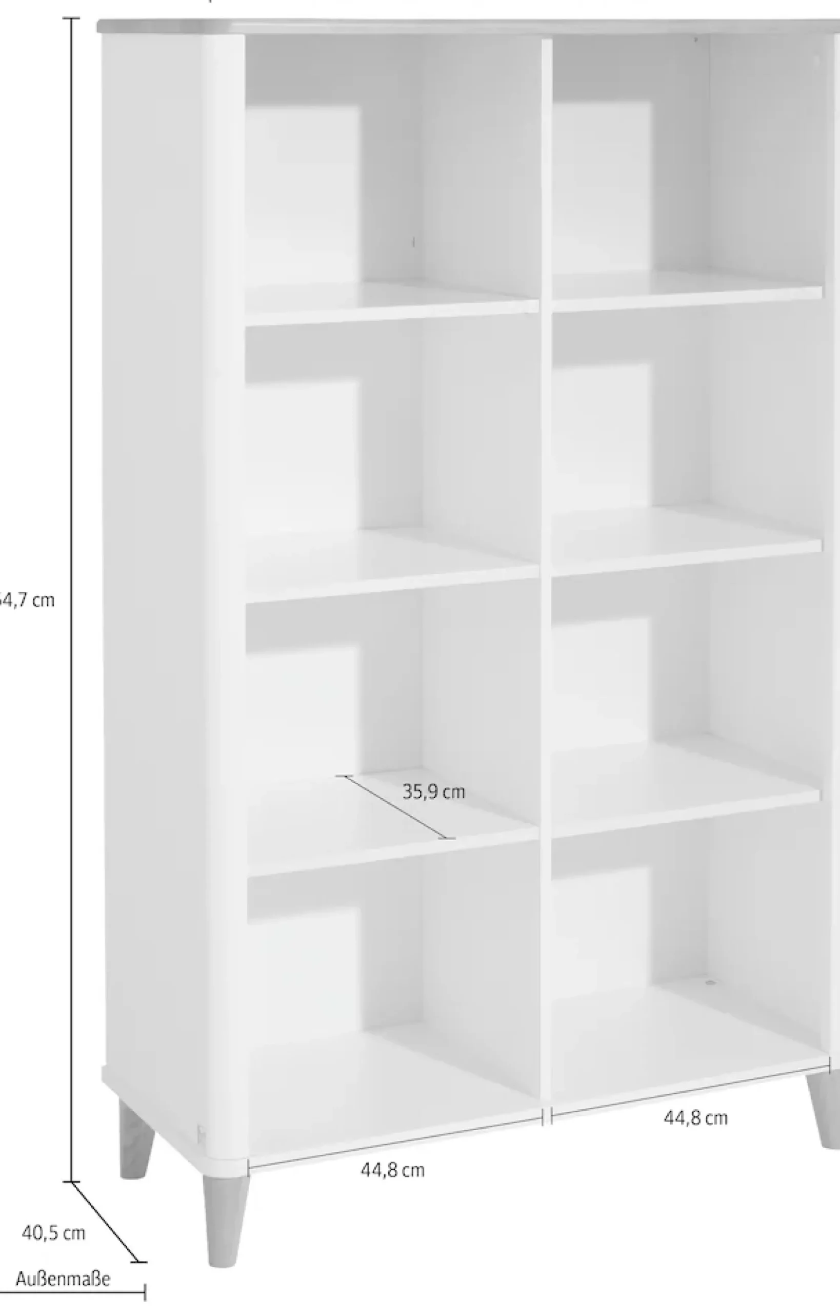 PAIDI Kinderregal »LOTTE & FYNN Steiff by PAIDI, 8 offene Fächer, 96cm Breite« Lotte & Fynn,Highboard, Weiß mit Eiche Massivholz, stabiles und langlebiges Regal