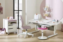 PAIDI Kinderschreibtisch »DIEGO CURVED GT, Schülerschreibtisch, ergonomisch, mitwachsend« stufenlos höhenverstellbar, geteilte Tischplatte neigbar