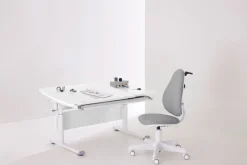 PAIDI Kinderschreibtisch »DIEGO CURVED GT, Schülerschreibtisch, ergonomisch, mitwachsend« stufenlos höhenverstellbar, geteilte Tischplatte neigbar