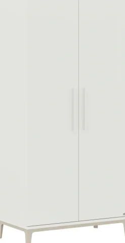 PAIDI Kleiderschrank »CUTIE LEA in Weiß, verschiedene Größen, Türen mit Soft-Close-Funktion« B/H/T ca. 95-131/200/52cm, mit 2 oder 3 Türen, Off-White,stabiler Drehtürenschrank aus Holz, mit Kleiderstangen & Einlegeböden