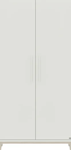 PAIDI Kleiderschrank »CUTIE LEA in Weiß, verschiedene Größen, Türen mit Soft-Close-Funktion« B/H/T ca. 95-131/200/52cm, mit 2 oder 3 Türen, Off-White,stabiler Drehtürenschrank aus Holz, mit Kleiderstangen & Einlegeböden