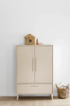 PAIDI Kleiderschrank »EEFJE in Beige mit Schublade und Türen, verschiedene Ausführungen« B/H/T ca. 95-123/139-204/41-57cm, mit 2 oder 3 Türen + Tiny-Variante,stabiler Drehtürenschrank aus Holz, mit Soft-Close-Funktion