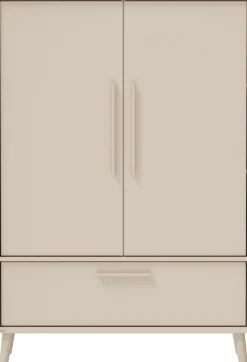 PAIDI Kleiderschrank »EEFJE in Beige mit Schublade und Türen, verschiedene Ausführungen« B/H/T ca. 95-123/139-204/41-57cm, mit 2 oder 3 Türen + Tiny-Variante,stabiler Drehtürenschrank aus Holz, mit Soft-Close-Funktion