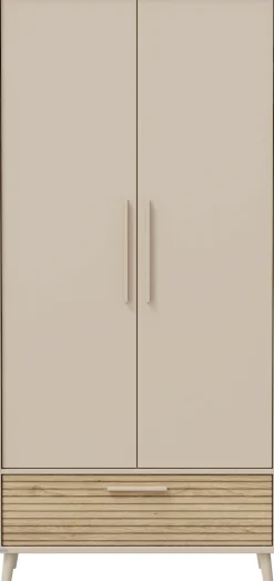PAIDI Kleiderschrank »EEFJE in Beige mit Schublade und Türen, verschiedene Ausführungen« B/H/T ca. 95-123/139-204/41-57cm, mit 2 oder 3 Türen + Tiny-Variante,stabiler Drehtürenschrank aus Holz, mit Soft-Close-Funktion