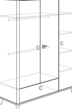 PAIDI Kleiderschrank »LOTTE & FYNN Steiff by PAIDI, 3 Türen und 1 Schublade mit Soft-Close« inkl. Kleiderstangen und Einlegeböden, Schrank in Weiß mit Massivholz