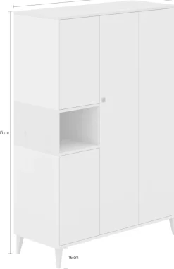 PAIDI Kleiderschrank »MILA & BEN Steiff by PAIDI in Beige, 4 Türen mit Push-to-open« inkl. Kleiderstangen und Einlegeböden, Massivholz-Füße, Soft-Close