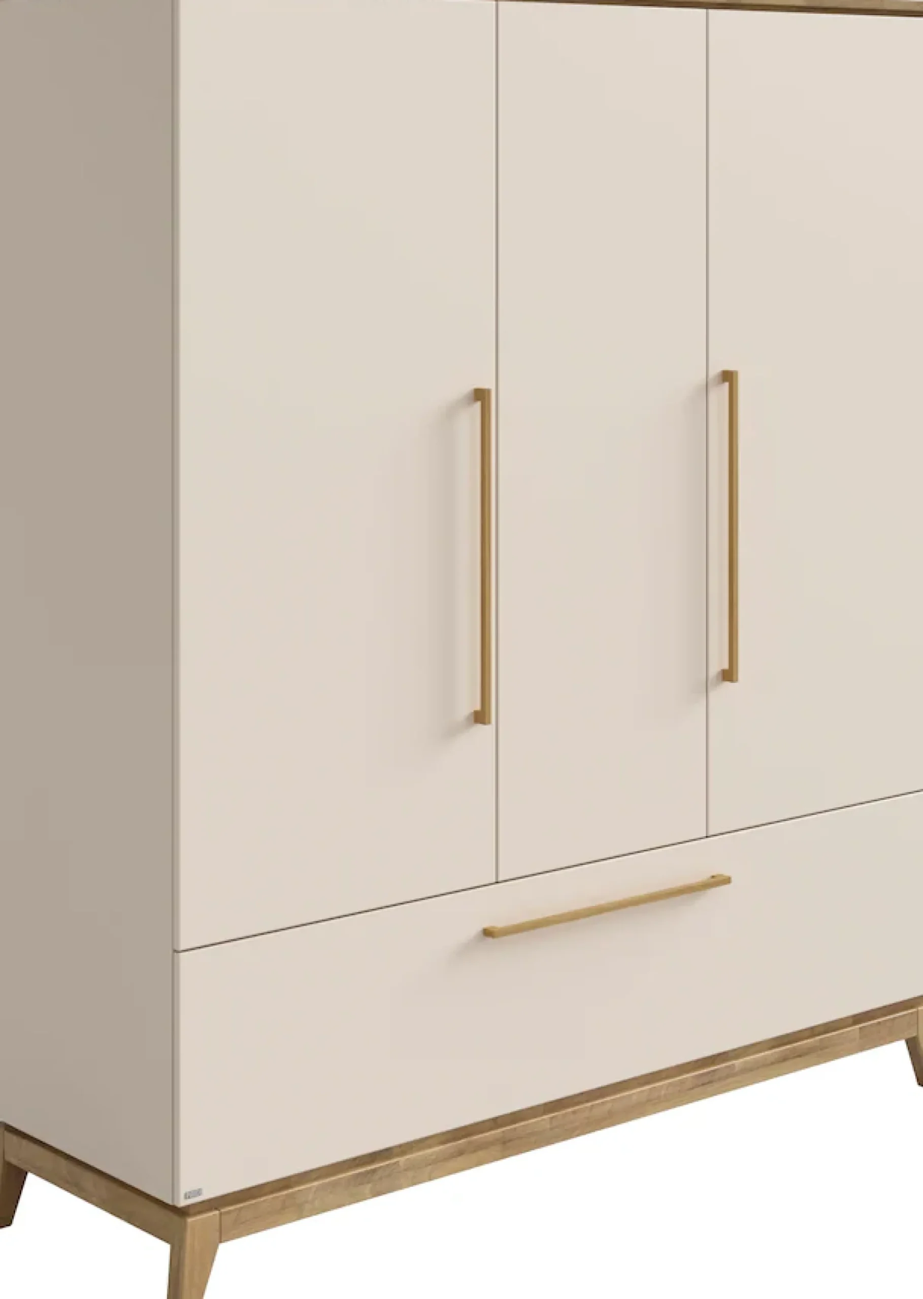 PAIDI Kleiderschrank »STIENE in Beige oder Grau, 3 Türen und 1 Schublade mit Soft-Close« B/H/T ca. 170/200/57cm,inkl Kleiderstange + Einlegeböden, Kleiderschrank mit Eiche Massivholz