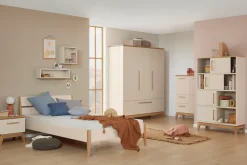 PAIDI Kleiderschrank »STIENE in Beige oder Grau, 3 Türen und 1 Schublade mit Soft-Close« B/H/T ca. 170/200/57cm,inkl Kleiderstange + Einlegeböden, Kleiderschrank mit Eiche Massivholz