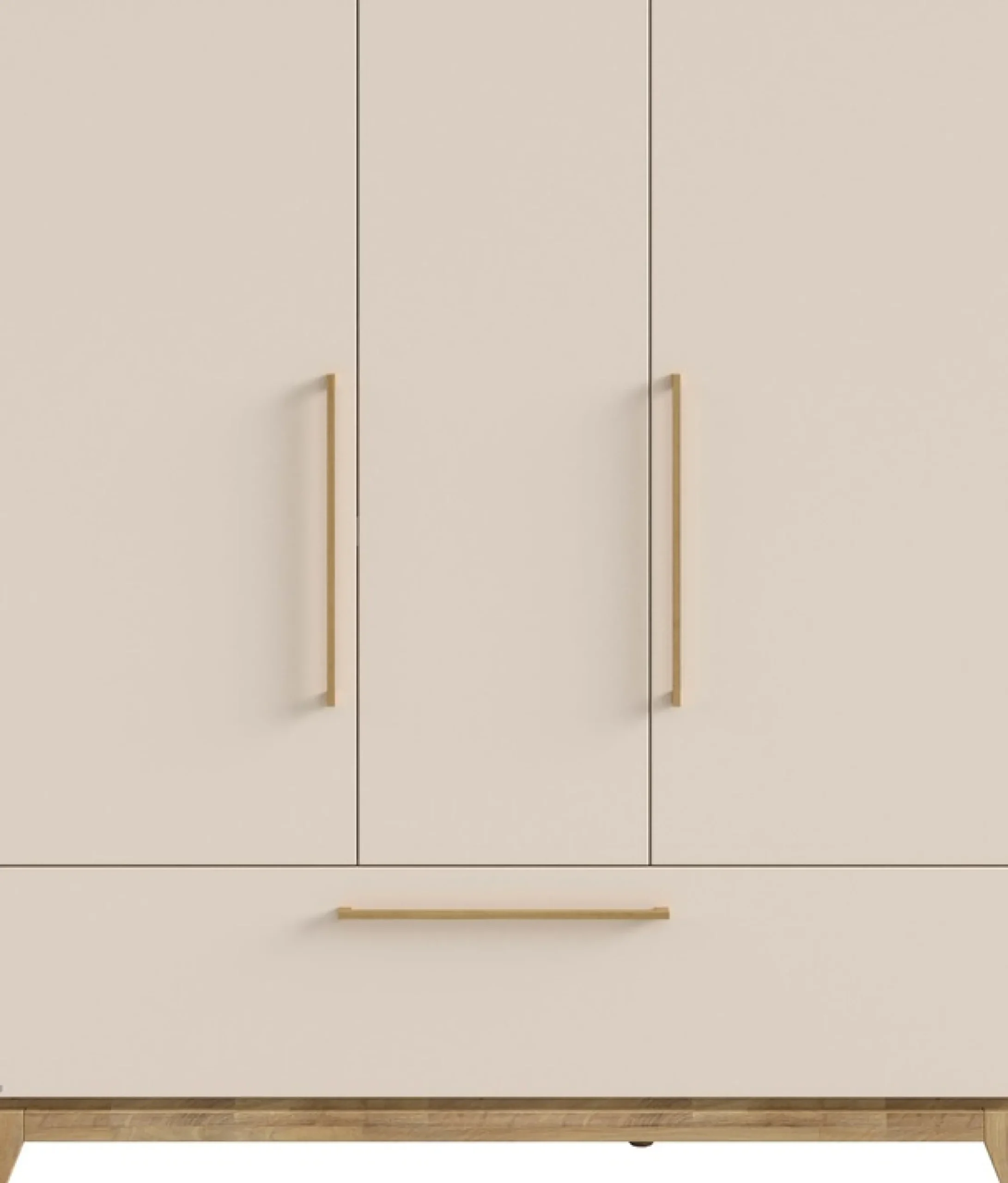 PAIDI Kleiderschrank »STIENE in Beige oder Grau, 3 Türen und 1 Schublade mit Soft-Close« B/H/T ca. 170/200/57cm,inkl Kleiderstange + Einlegeböden, Kleiderschrank mit Eiche Massivholz