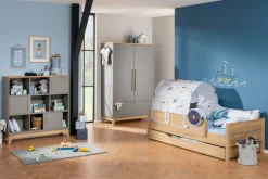 PAIDI Kleiderschrank »STIENE in Beige oder Grau, 2 Türen und 1 Schublade mit Soft-Close« B/H/T ca. 123/200/57cm,inkl Kleiderstange + Einlegeböden, Kleiderschrank mit Eiche Massivholz