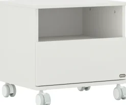 PAIDI Nachtkommode »CUTIE LEA in Weiß, Schublade mit Soft-Close« B/H/T ca. 48/45/40cm, Off-White,moderner & stabiler Nachttisch aus Holz, feststellbare Rollen