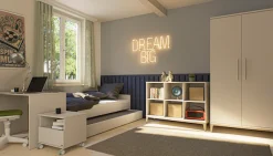 PAIDI Nachtkommode »CUTIE LEA in Weiß, Schublade mit Soft-Close« B/H/T ca. 48/45/40cm, Off-White,moderner & stabiler Nachttisch aus Holz, feststellbare Rollen