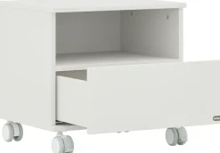 PAIDI Nachtkommode »CUTIE LEA in Weiß, Schublade mit Soft-Close« B/H/T ca. 48/45/40cm, Off-White,moderner & stabiler Nachttisch aus Holz, feststellbare Rollen