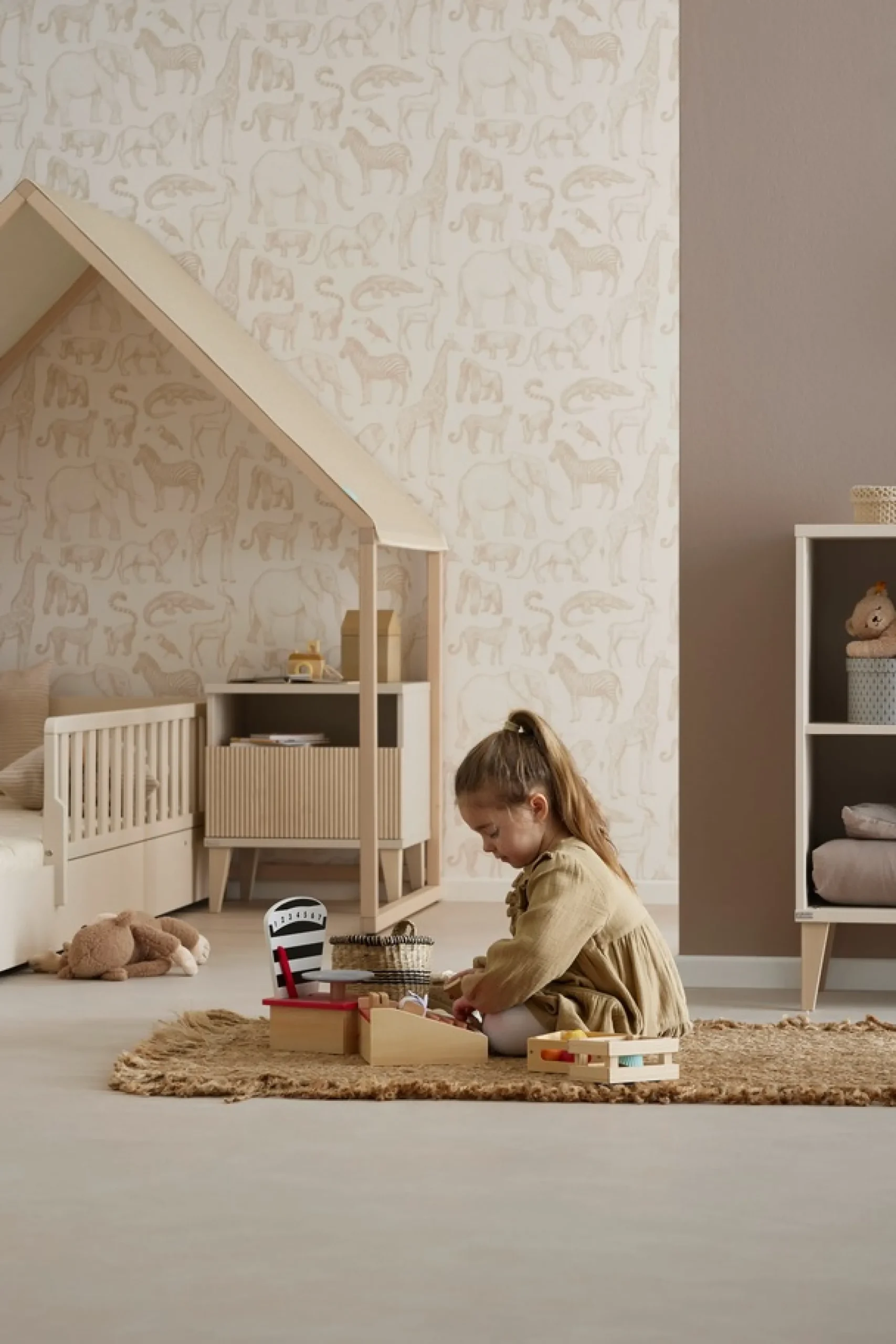 PAIDI Nachtkommode »JONTE in Beige, Schublade mit Soft-Close« B/H/T ca. 48/55/40cm, Cashmere-Beige/Light Oak,moderner & stabiler Nachttisch mit Massivholz-Füßen