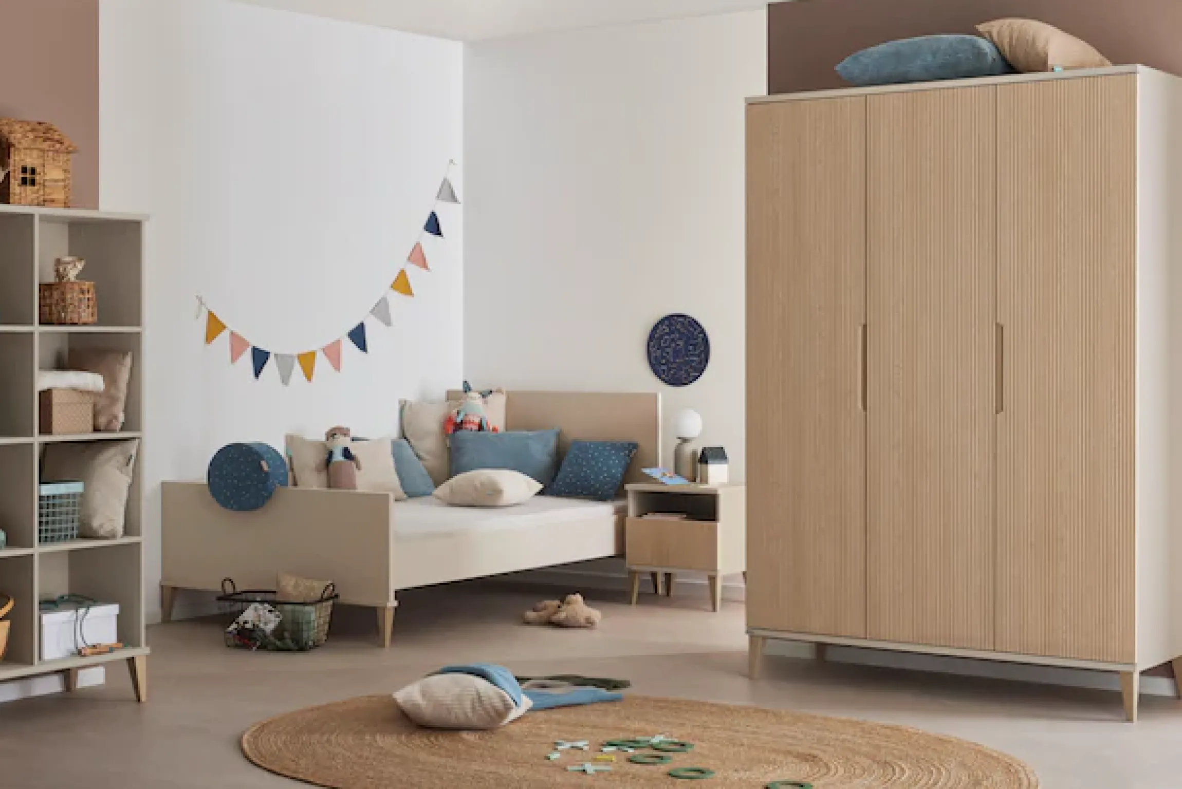 PAIDI Nachtkommode »JONTE in Beige, Schublade mit Soft-Close« B/H/T ca. 48/55/40cm, Cashmere-Beige/Light Oak,moderner & stabiler Nachttisch mit Massivholz-Füßen