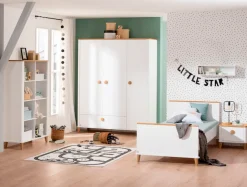 PAIDI Nachtkommode »LOTTE & FYNN Steiff by PAIDI, Schublade mit Soft-Close« langlebiger Nachttisch in Weiß mit Eiche Massivholz