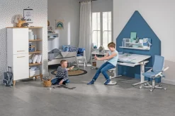 PAIDI Schreibtisch »TEENIO in verschiedenen Ausführungen, mitwachsend & ergonomisch« B/H/T ca. 120/53-79/75 cm, Kreideweiß,höhenverstellbarer Schülerschreibtisch, Platte bis 14° neigbar