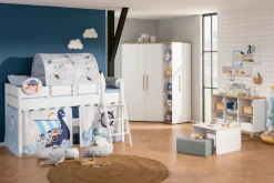 PAIDI Spielbett »TIAGO in verschiedenen Größen und Farben, mit Leiter« Höhe 120 / 160 cm, 120 kg Tragkraft, 5 Jahre Garantie,Rausfallschutz, geprüfte Sicherheit, umbaubares Bett mit Massivholz