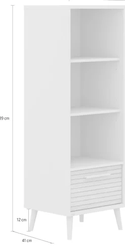 PAIDI Standregal »EEFJE mit Schublade, offenen Fächern, verschiedene Ausführungen« B/H/T ca. 48-95/139/41cm,Soft-Close, stabiles und langlebiges Regal, geprüfte Qualität