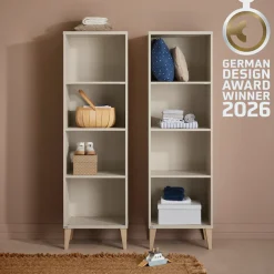 PAIDI Standregal »JONTE in Beige mit offenen Fächern, verschiedene Größen« B/H/T ca. 48-95/164/40cm, Cashmere-Beige,modernes & langlebiges Regal mit Massivholz-Füßen, Highboard