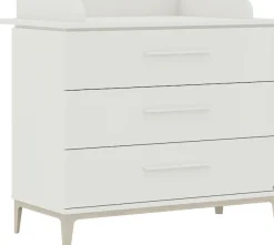 PAIDI Wickelkommode »CUTIE LEA in Weiß, 3 Schubladen, inkl. abnehmbarem Wickelaufsatz« bis 50 kg Kommode in Off-White, 110 cm Breite, Soft-Close-Funktion, Wickeltisch 110 cm