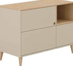 PAIDI Wickelkommode »MILA & BEN Steiff by PAIDI in Beige, Tür und 2 Schubladen« bis 50 kg Push-to-open, Soft-Close, stabile Kommode mit Massivholz-Füßen 129,4 cm