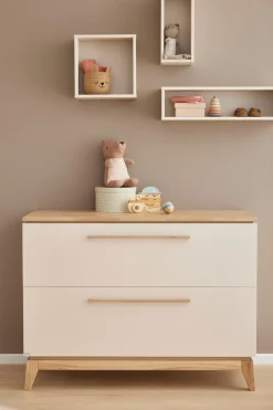 PAIDI Wickelkommode »STIENE in Beige oder Grau, 2 Schubladen mit Soft-Close, Vollauszug« bis 50 kg Kommode 123 cm Breite, geprüfte Sicherheit, Wickeltisch mit Massivholz 123 cm