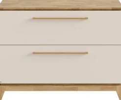 PAIDI Wickelkommode »STIENE in Beige oder Grau, 2 Schubladen mit Soft-Close, Vollauszug« bis 50 kg Kommode 123 cm Breite, geprüfte Sicherheit, Wickeltisch mit Massivholz 123 cm