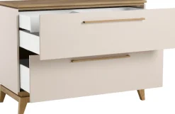 PAIDI Wickelkommode »STIENE in Beige oder Grau, 2 Schubladen mit Soft-Close, Vollauszug« bis 50 kg Kommode 123 cm Breite, geprüfte Sicherheit, Wickeltisch mit Massivholz 123 cm