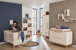 PAIDI Wickelkommode »STIENE in Beige oder Grau, 2 Schubladen mit Soft-Close, Vollauszug« bis 50 kg Kommode 123 cm Breite, geprüfte Sicherheit, Wickeltisch mit Massivholz 123 cm
