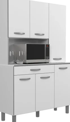Parisot Buffet »Season 22, Made in Europe, viel Stauraum« B/H/T ca. 120x185x40, 1 Stk. tlg. 6 Türen, Regale, Arbeitsfläche, Schublade, ohne Elektrogeräte