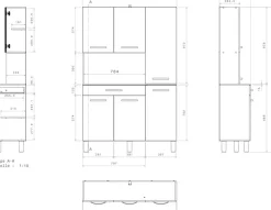 Parisot Buffet »Season 22, Made in Europe, viel Stauraum« B/H/T ca. 120x185x40, 1 Stk. tlg. 6 Türen, Regale, Arbeitsfläche, Schublade, ohne Elektrogeräte