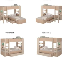Parisot Etagenbett »Oasis 1« Set,4 Stellvarianten möglich, incl. 2 x Matratzenauflagen