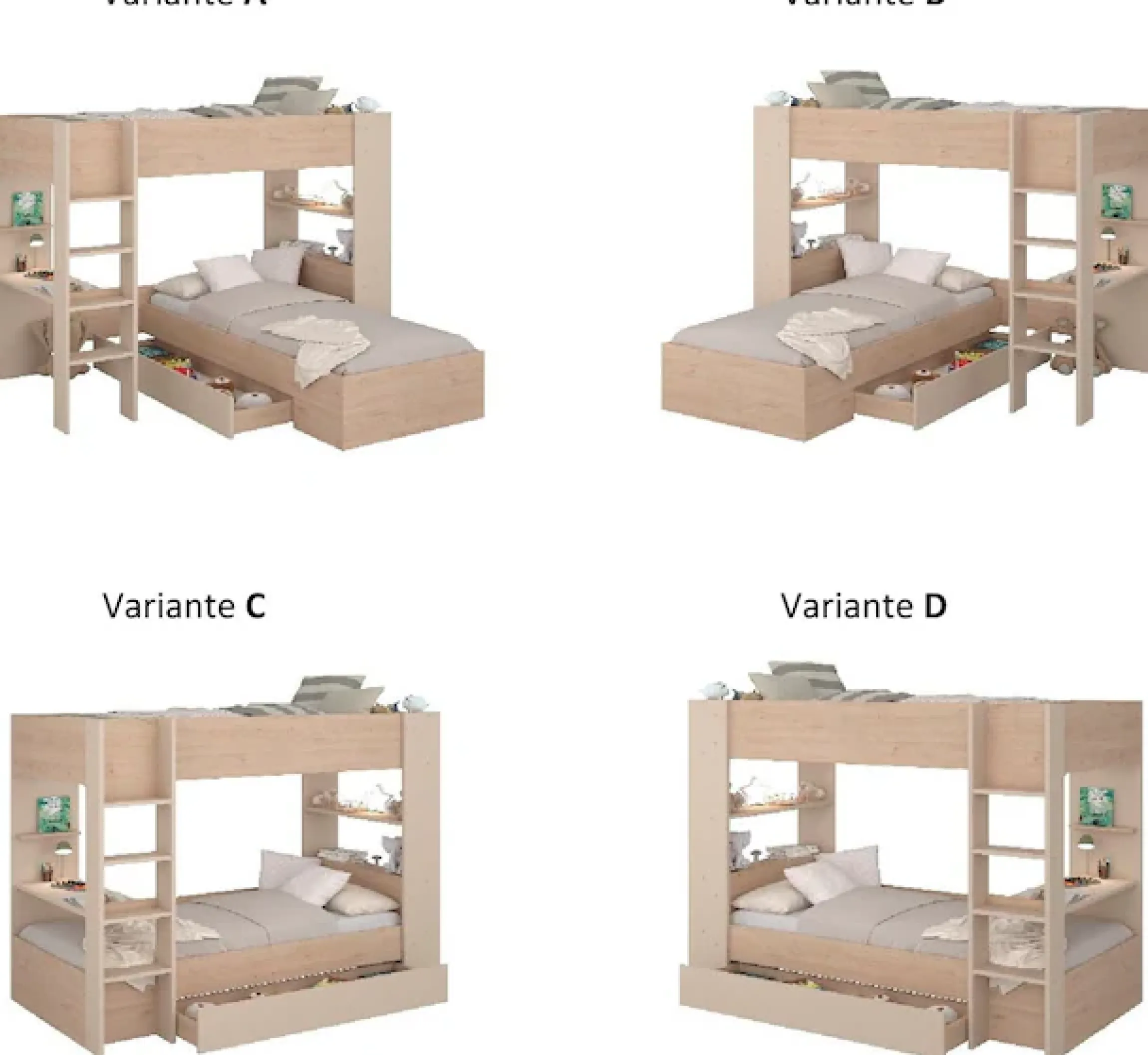 Parisot Etagenbett »Oasis 1« Set,4 Stellvarianten möglich, incl. 2 x Matratzenauflagen