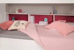 Parisot Etagenbett »Tam Tam, Stockbett, farbig hinterlegte Regale, mit Bettkasten« viel Stauraum, toll für kleine Räume, TOPSELLER!