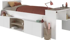 Parisot Hochbett »Cleo« 1 Stk. tlg. Schreibtisch beidseitig anbaubar, viel Stauraum, für Jungen & Mädchen