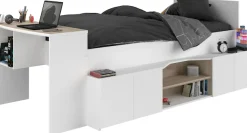 Parisot Hochbett »Cleo« 1 Stk. tlg. Schreibtisch beidseitig anbaubar, viel Stauraum, für Jungen & Mädchen