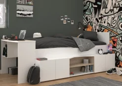 Parisot Hochbett »Cleo« 1 Stk. tlg. Schreibtisch beidseitig anbaubar, viel Stauraum, für Jungen & Mädchen