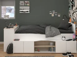 Parisot Hochbett »Cleo« 1 Stk. tlg. Schreibtisch beidseitig anbaubar, viel Stauraum, für Jungen & Mädchen