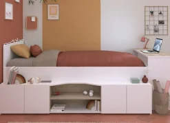 Parisot Hochbett »Cleo« 1 Stk. tlg. Schreibtisch beidseitig anbaubar, viel Stauraum, für Jungen & Mädchen