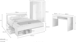 Parisot Jugendzimmer-Set »Most« Set, Bett mit Schubkästen, Kleiderschrank und Schreibtisch, 3 Stk. tlg.
