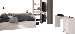 Parisot Jugendzimmer-Set »Parisot Sleep 12« Set, 3 tlg. Rückwand am Stauraumett drehbar - Weiß oder Eiche