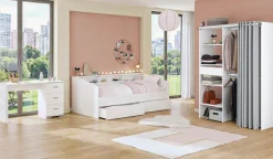 Parisot Jugendzimmer-Set »Parisot Sleep 12« Set, 3 tlg. Rückwand am Stauraumett drehbar - Weiß oder Eiche